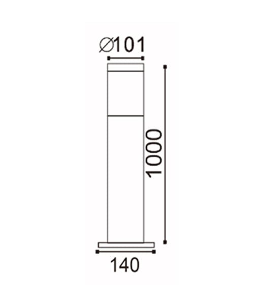 Elanora Exterior Long Bollard ES 304 Stainless Steel IP44 1000mm - CLA1615L