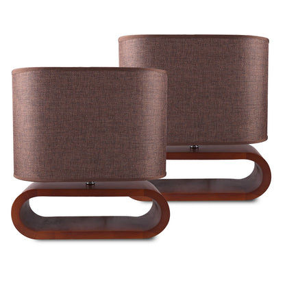 EMIKO Contemporary Nordic Stype Table Lamp Wood Base E27 Brown-Table Light-Dropli