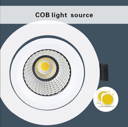 EYRE 13W Tri-Colour Dimmable COB Low-glare Tiltable LED Downlight 90mm Cut Out-LED Downlight-Eclux