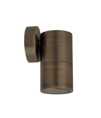 GU10 Exterior Single Fixed Wall Pillar Light Antique Brass IP65 - PG1FBR