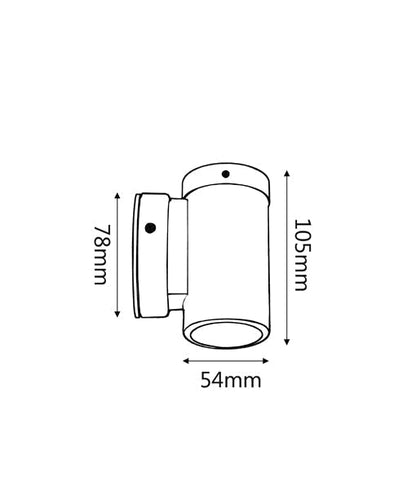 GU10 Exterior Single Fixed Wall Pillar Light Copper IP54 - PG1FCEC