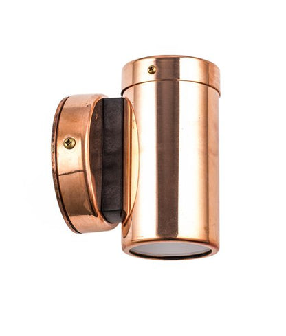 GU10 Exterior Single Fixed Wall Pillar Light Copper IP54 - PG1FCEC