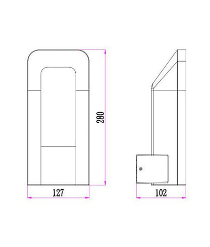 HATHOR Exterior LED Wall Light Dark Grey 9W 3000K IP54 - HATHOR1
