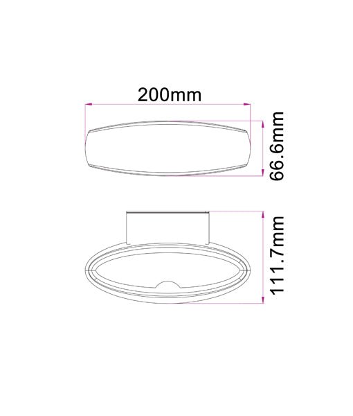 HORUS Exterior LED Wall Light Black 9W 3000K IP54 - HORUS1