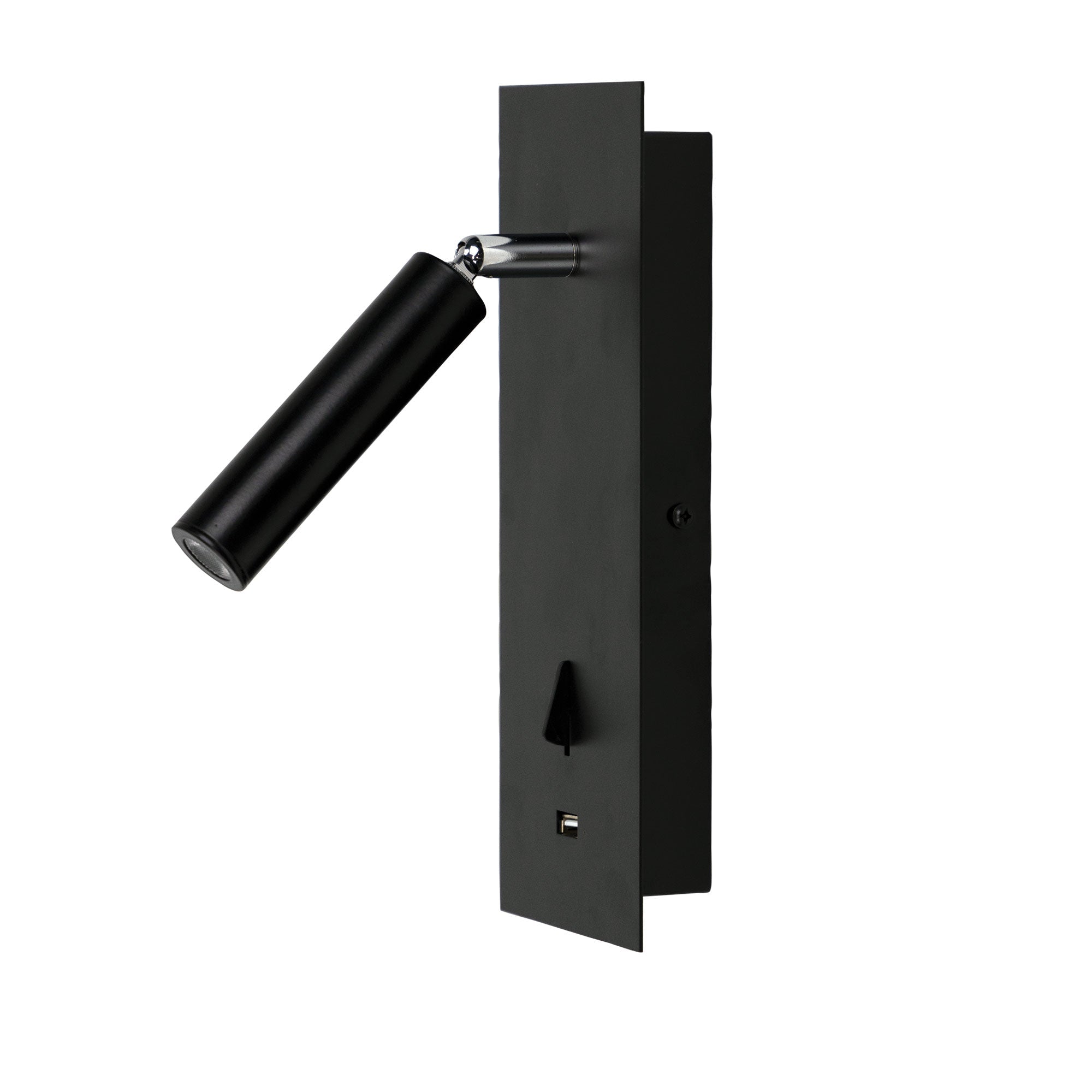 Hotel 3W Wall Light With USB 4000K Black - OL52103BK-Wall Sconce-Oriel Lighting