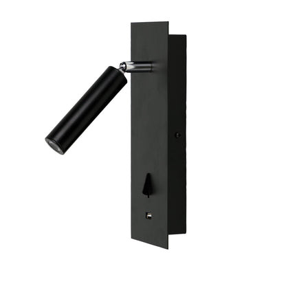Hotel 3W Wall Light With USB 4000K Black - OL52103BK-Wall Sconce-Oriel Lighting