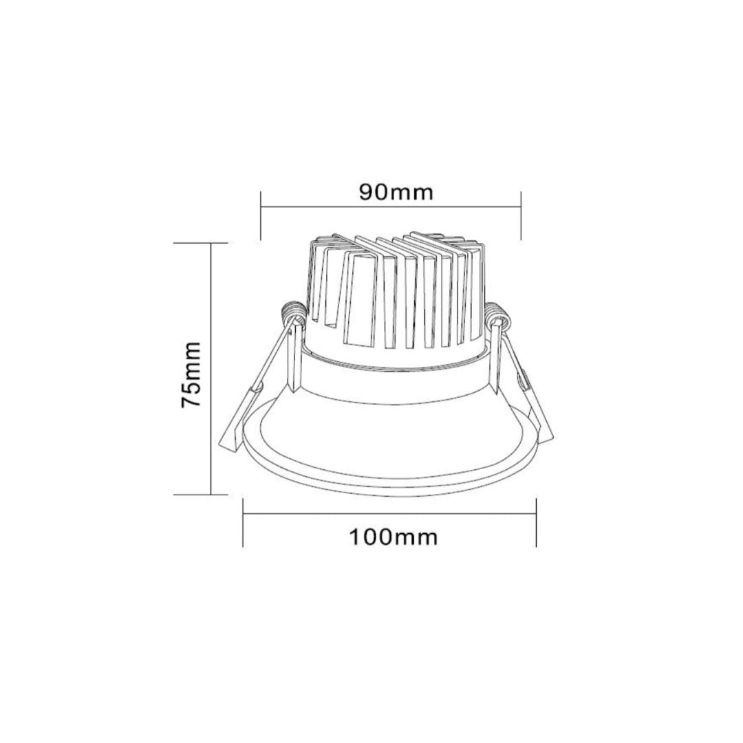 INFINITE 220 12W Trimless Aluminium LED Downlight 90mm cut out-LED downlight-LC