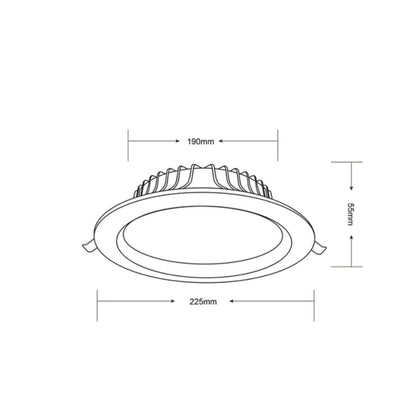 INFINITE 302 40W Tri-Colour LED Downlight 190mm cut out-LED downlight-COPY
