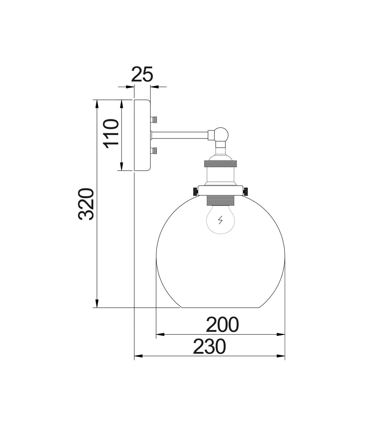Interior Clear Wine Glass Shape With Antique Brass Highlight 1 Light Wall Light - PESINI1W-Wall Sconce-CLA Lighting