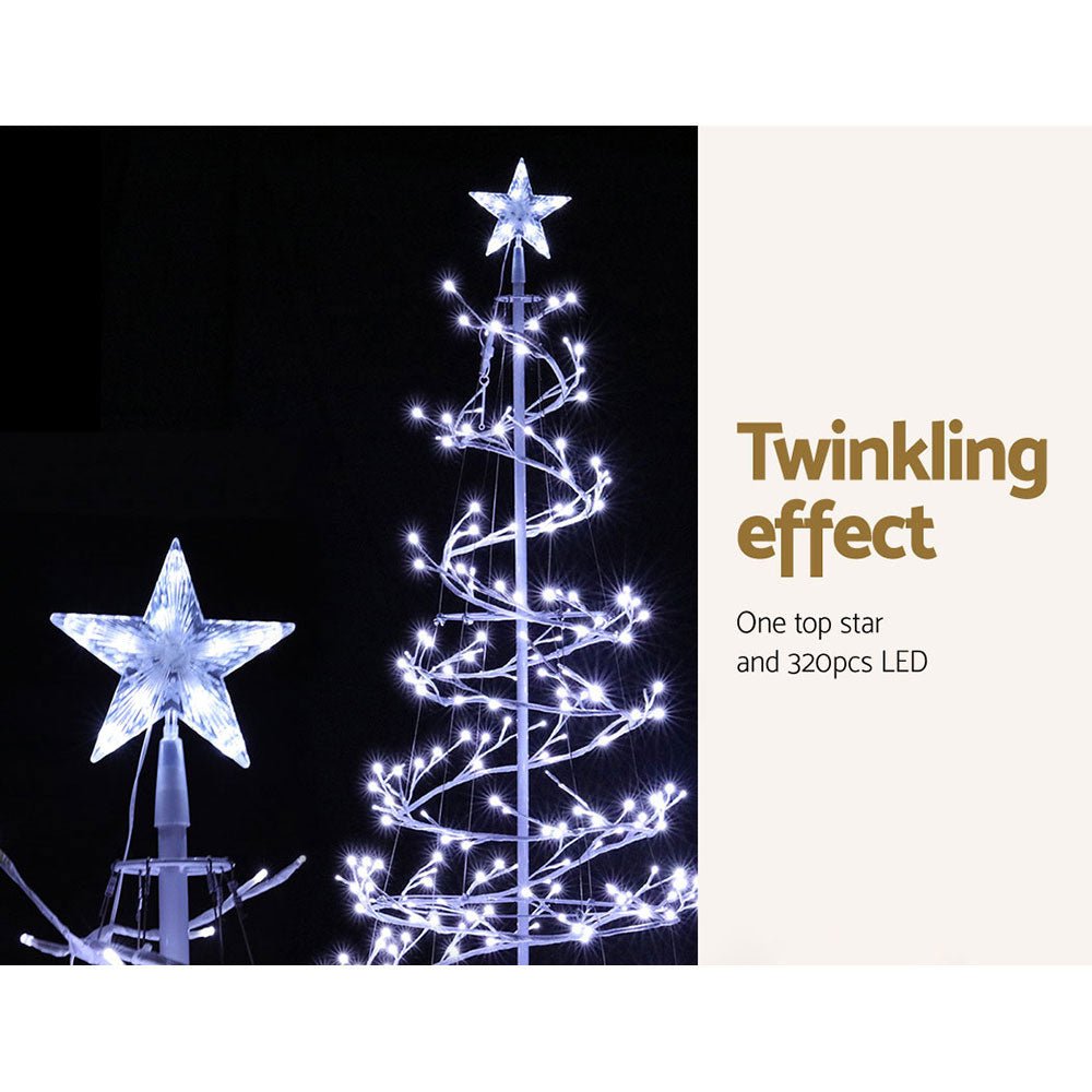 Christmas Tree 1.8M 320 LED Xmas Cold White Lights Optic Fibre-Occasions > Christmas-Dropli