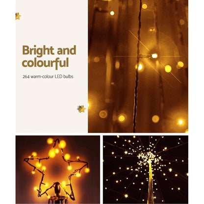 Christmas Tree 2.1M 264 LED Xmas Trees Solar Power Warm White-Occasions > Christmas-Dropli