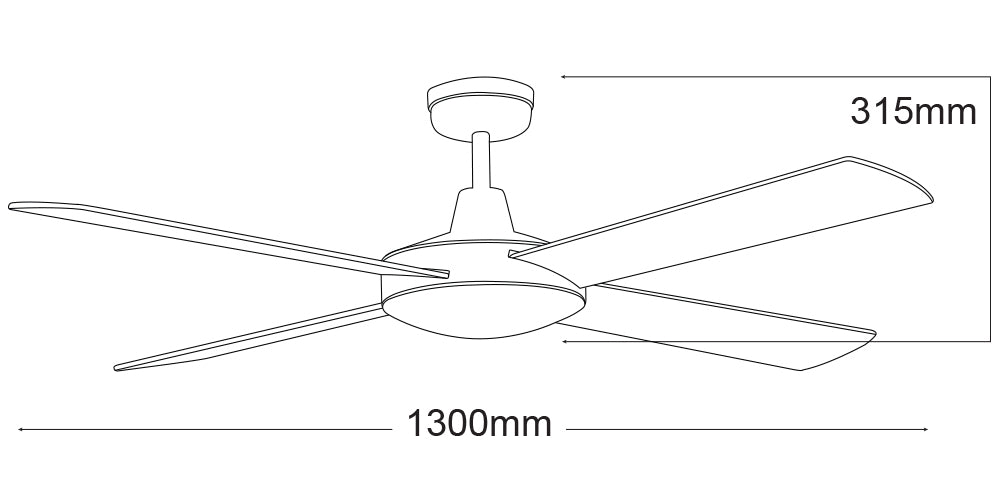 Lifestyle 52" 4 Blade Ceiling Fan White Martec, FANS, lifestyle-52-4-blade-ceiling-fan-only-white-dls134w