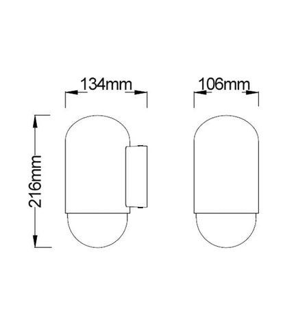 MAGNUM Exterior Surface Mounted Wall Light Black IP44 - MAGNUM2