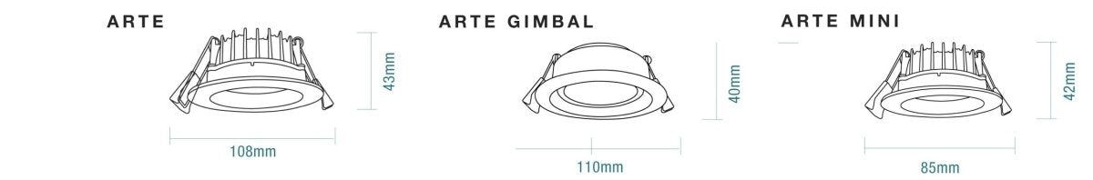 Martec Arte Mini 8W Tricolour Downlight