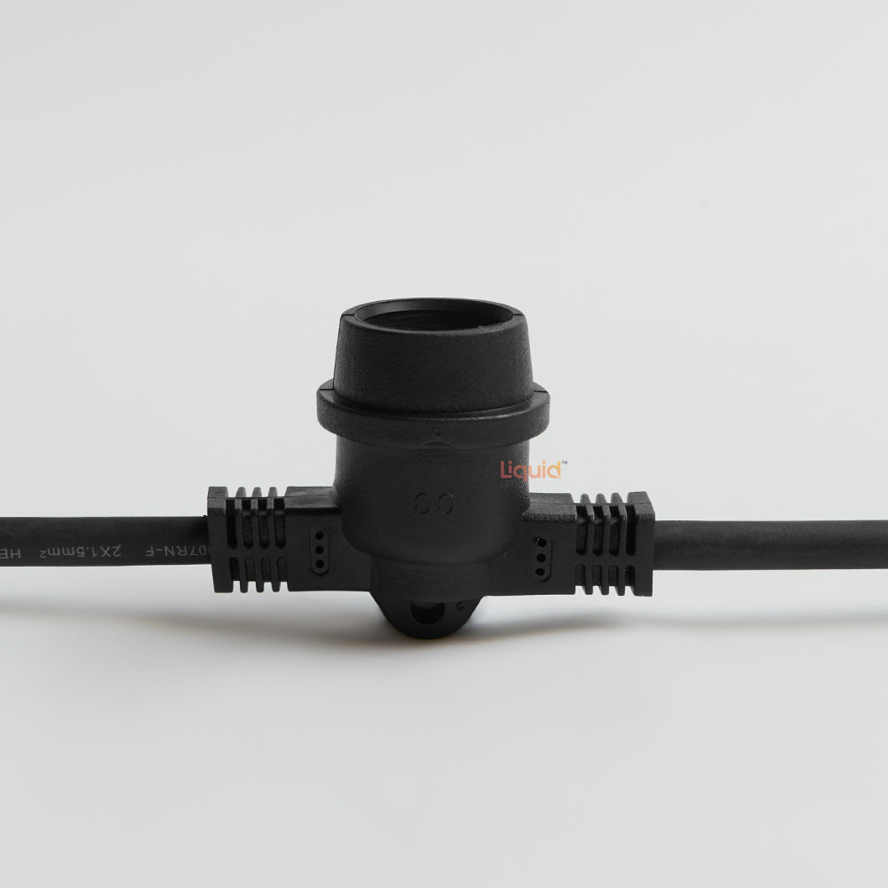 10m Black Festoon String Lights with 10 Bulb 240V