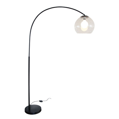 Over 1 Light Floor Lamp Arc Black With Acrylic Shade - SL91207BK