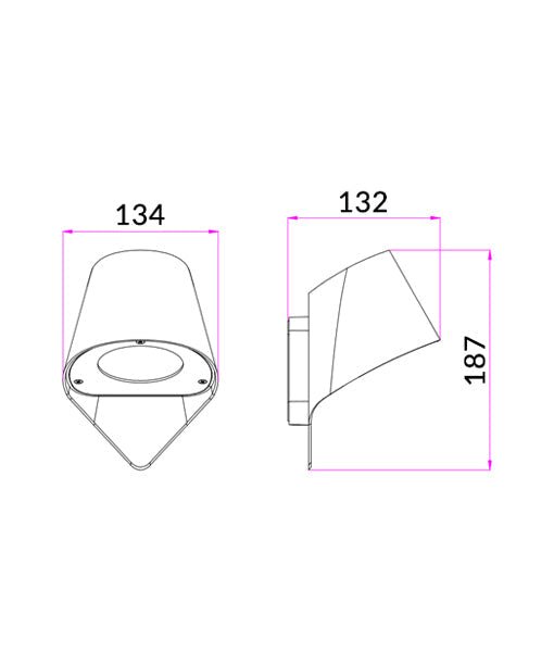 PIL Exterior Surface Mounted Wall Light White IP44 - PIL02