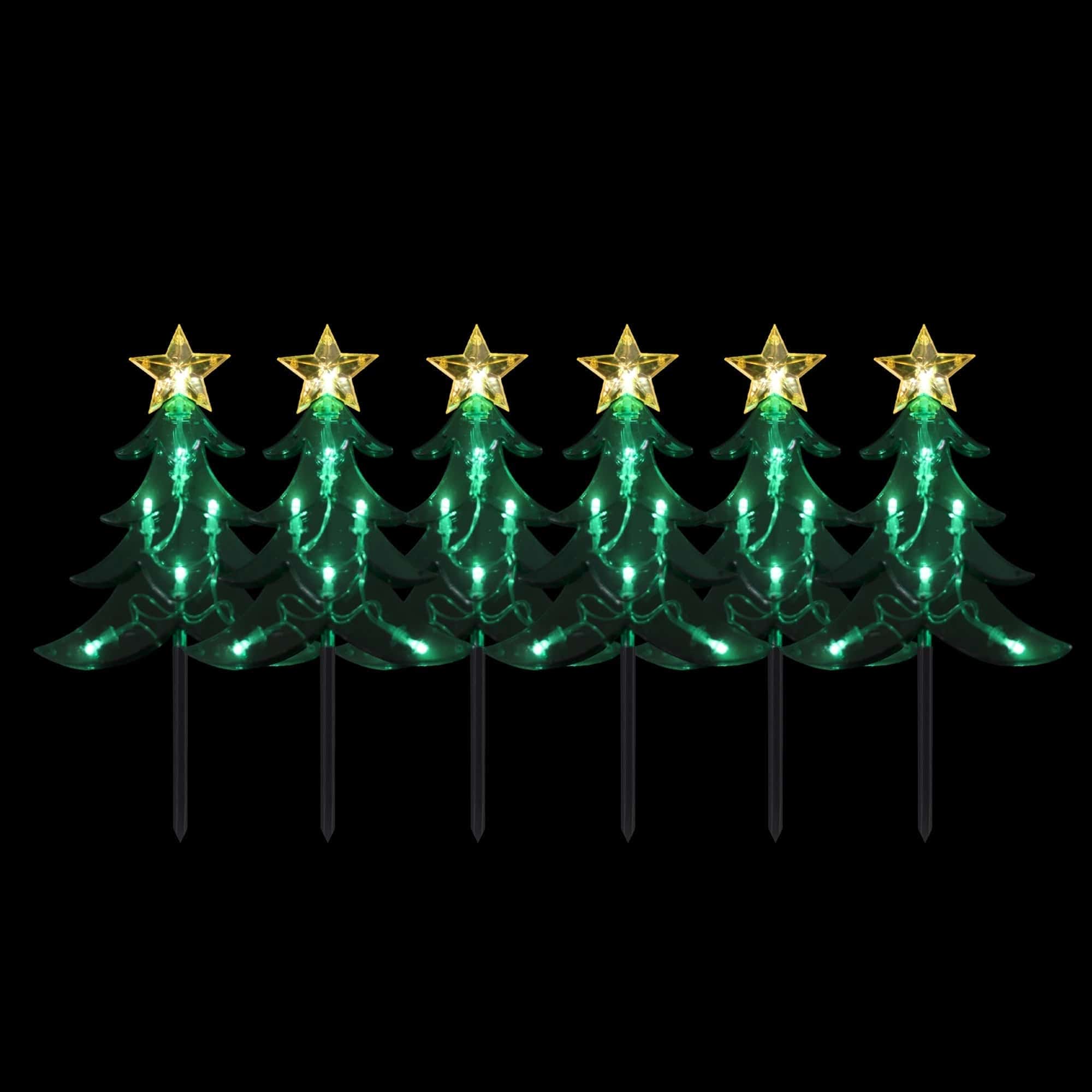 Dual Power Set of 6 LED Tree Stakes-Christmas Path Light-Lexi Lighting
