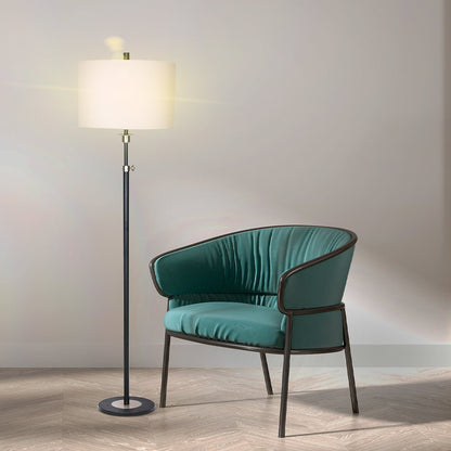 Sarantino Metal Floor Lamp with Cream Drum Shade-Home & Garden > Lighting-Koala Lamps and Lighting