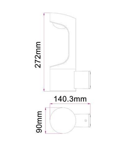 SETH Exterior LED Surface Mounted Wall Light Black 9W 3000K IP54 - SETH1