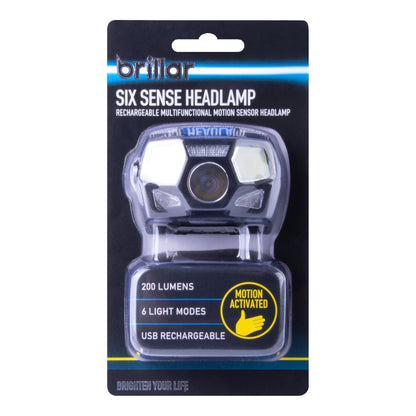 Sixth Sense - 200 Lumen 6 Mode Rechargeable Headlamp-Headlamps-Brillar