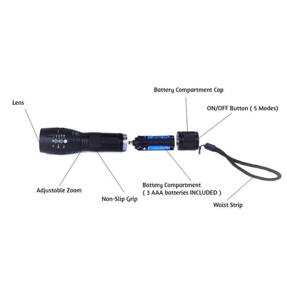Tactical Grade 5 Mode Torch-Flashlights-Brillar
