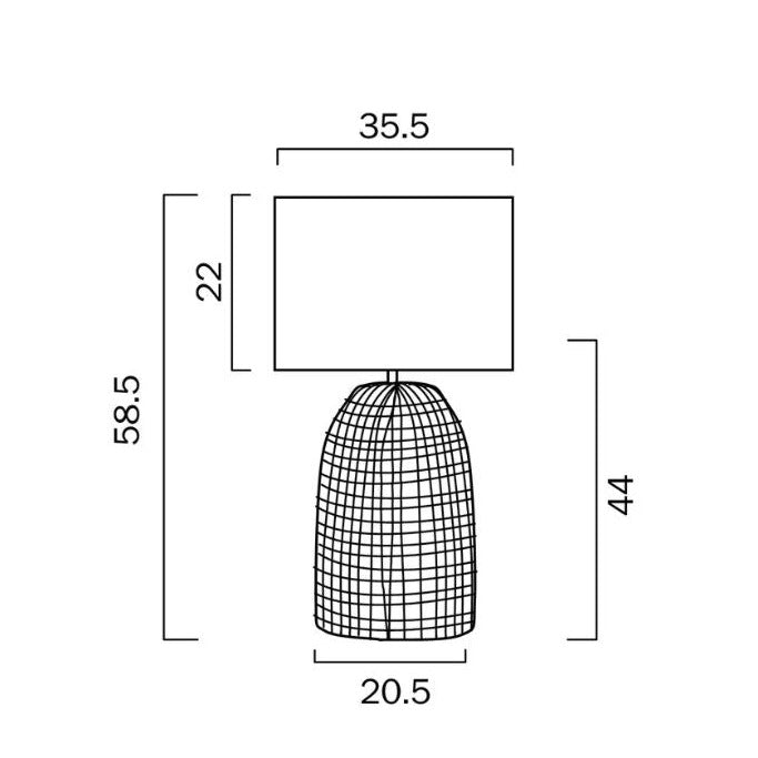 Telbix BAYZ 32/40 - 25W Table Lamp Telbix, TABLE LAMPS, telbix-bayz-32-40-25w-table-lamp