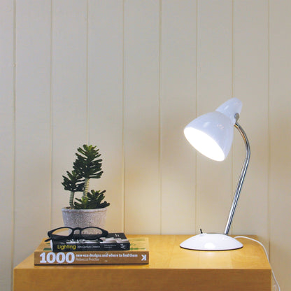 Trax Desk Lamp White-TABLE AND FLOOR LAMPS-Oriel