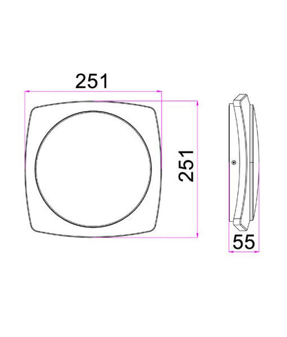 ULAN Exterior LED Wall / Ceiling Light White 20W 3000K IP65 - ULAN2