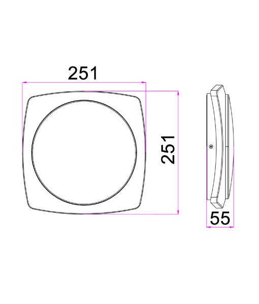ULAN Exterior LED Wall / Ceiling Light White 20W 3000K IP65 - ULAN2
