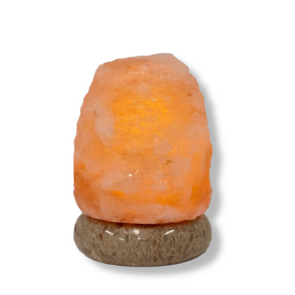USB Himalayan Pink Rock Salt Lamp - Carved Shape Rocks Light Bulb Decor Lamps-Himalayan products-The Himalayan Salt Collective