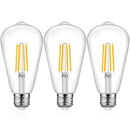 Value Triple Pack 8W LED ST64 Dimmable Pear Shape Filament Clear Globe - E27 CLA Lighting, GLOBES, value-triple-pack-st64-8w-led-dimmable-pear-shape-filament-clear-globe-b22-e27