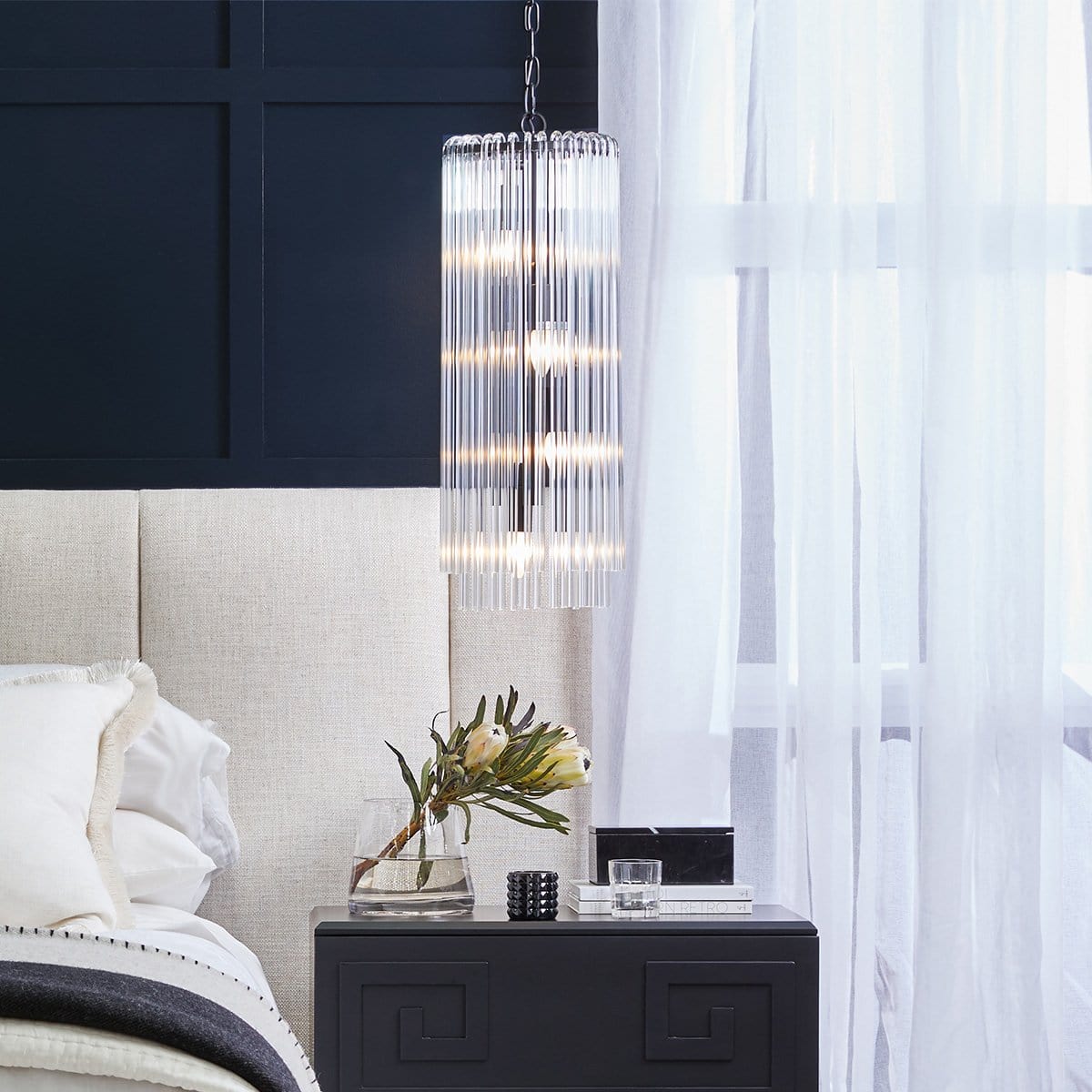 Cafe Lighting ZARA Black - 4 Light Long Pendant-Pendant Light-Cafe Lighting and Living