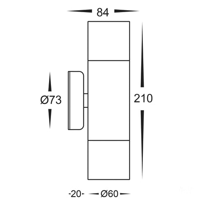 HV1072T  - Fortis Stainless Steel TRI Colour Up & Down Wall Pillar Lights