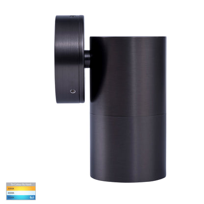 HV1175T-HV1177T - Tivah Solid Brass Graphite Coloured TRI Colour Fixed Down Wall Pillar Lights