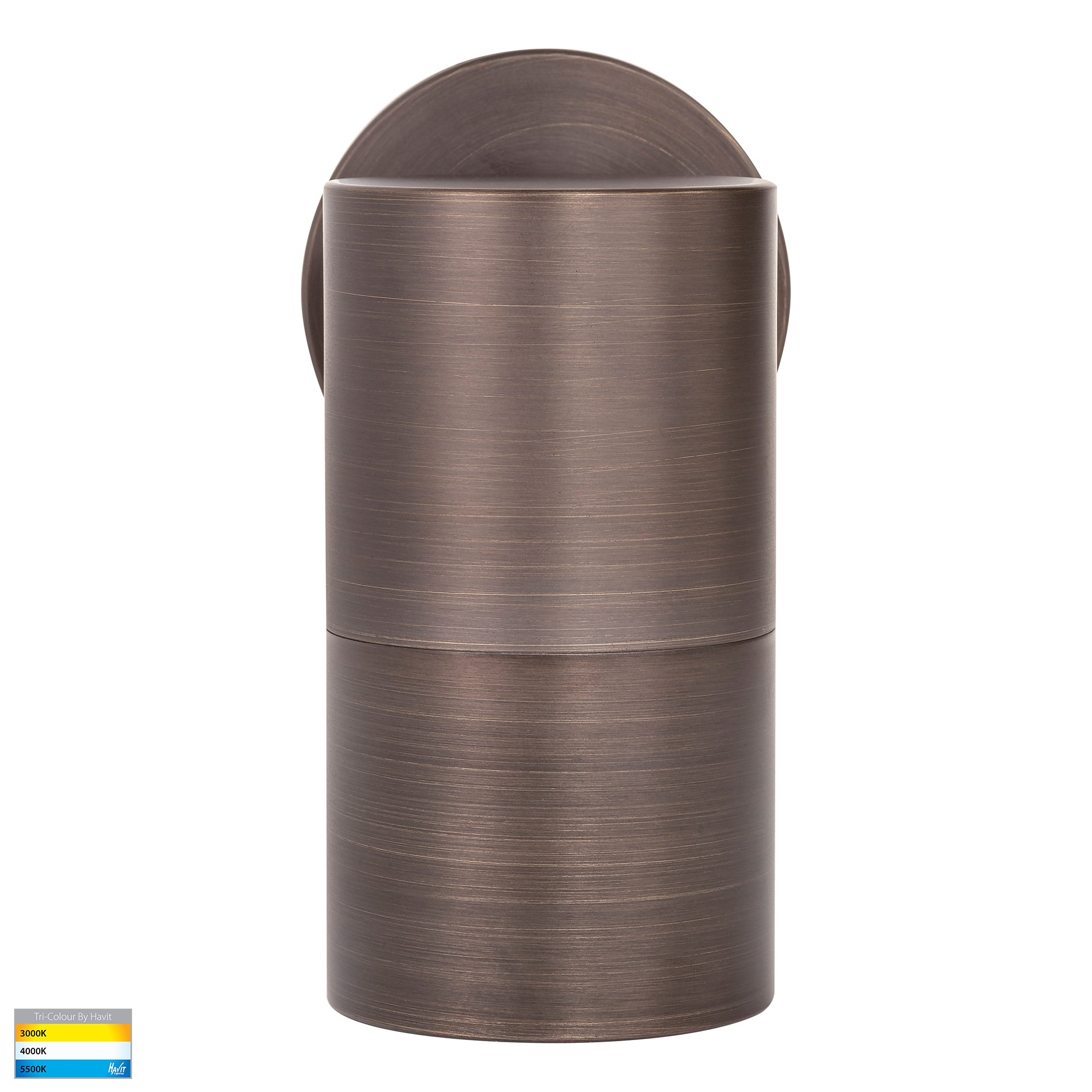 HV1195T-HV1197T - Tivah Antique Brass TRI Colour Fixed Down Wall Pillar Lights
