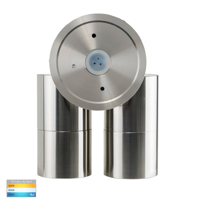 HV1305T-PIR | HV1306T-PIR - Tivah 316 Stainless Steel TRI Colour Double Adjustable Spot Lights with Sensor