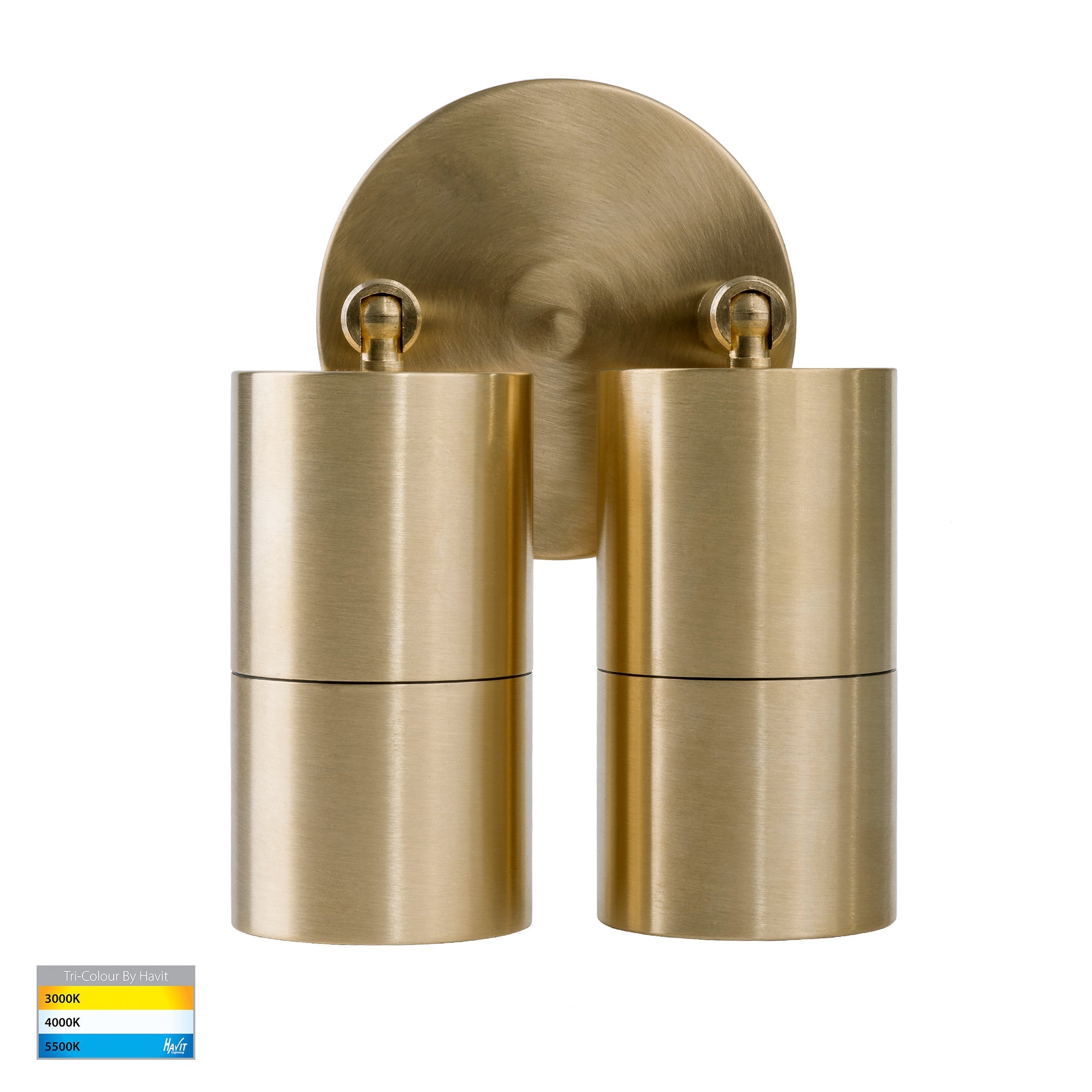 HV1355T-HV1357T - Tivah Solid Brass TRI Colour Double Adjustable Wall Pillar Lights