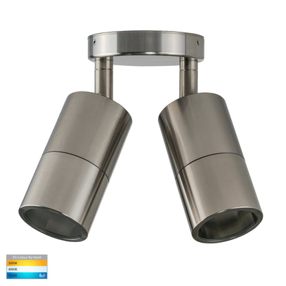 HV1385T-HV1387T - Tivah Titanium Aluminium TRI Colour Double Adjustable Wall Pillar Lights