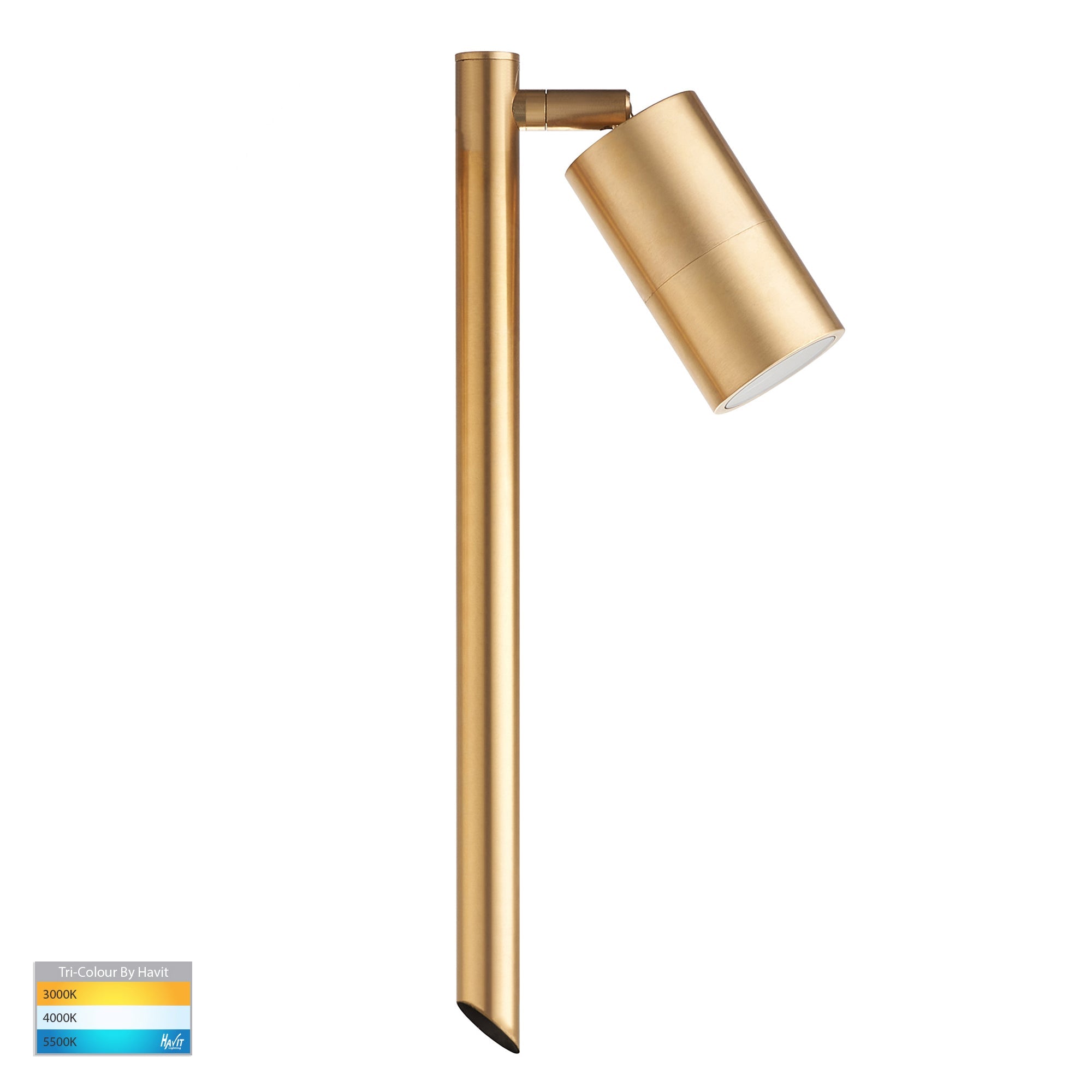 HV1407T-BR- Tivah Solid Brass TRI Colour Single Adjustable LED Spike Light