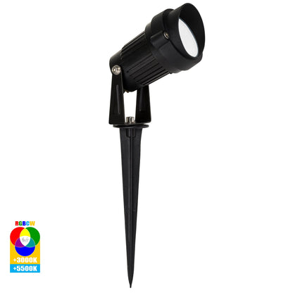 HV1428RGBCW - Spitze Black 3w RGBCW LED Garden Spike Light