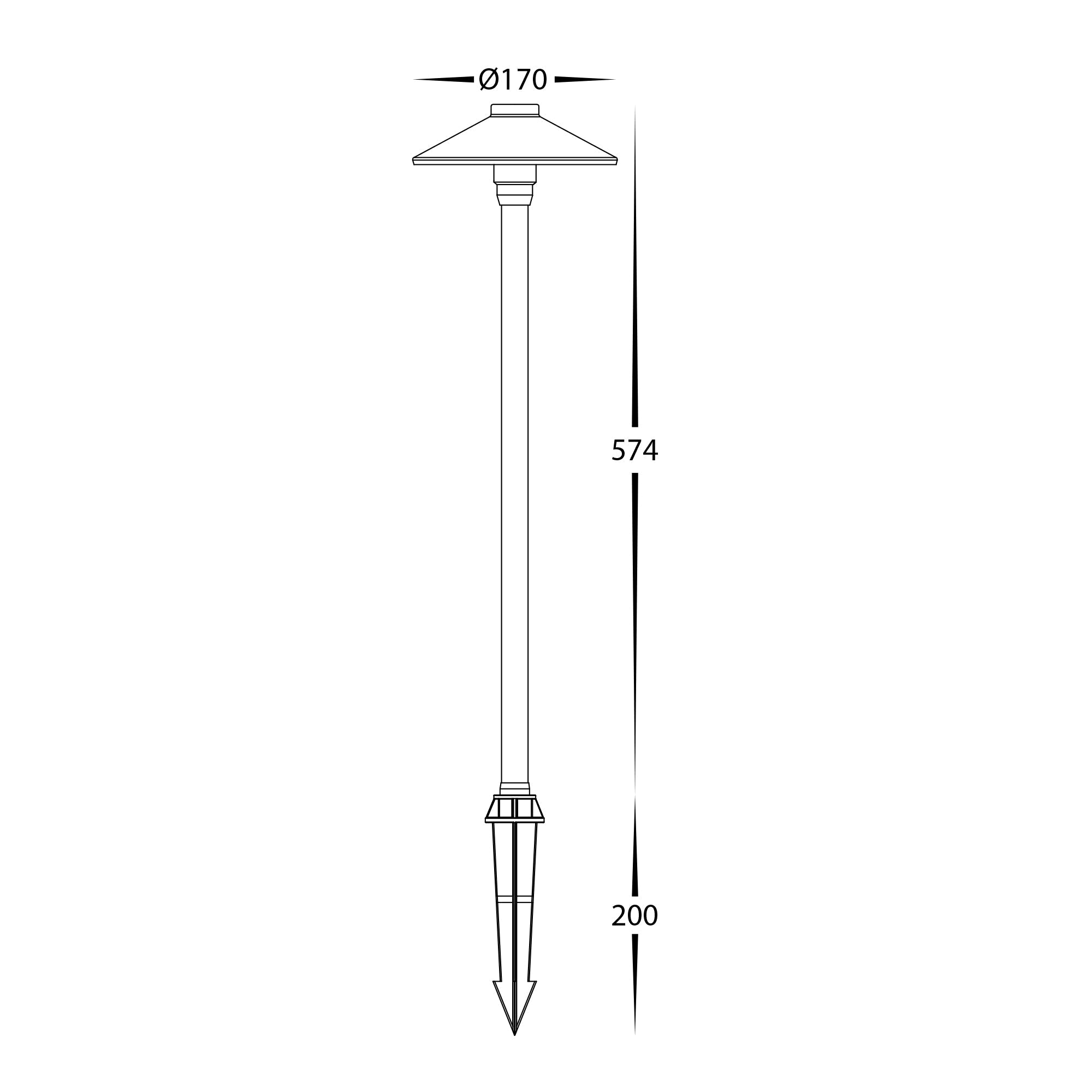 HV1452T-BLK - Polari 316 Stainless Steel Black 3w LED Garden Spike Light