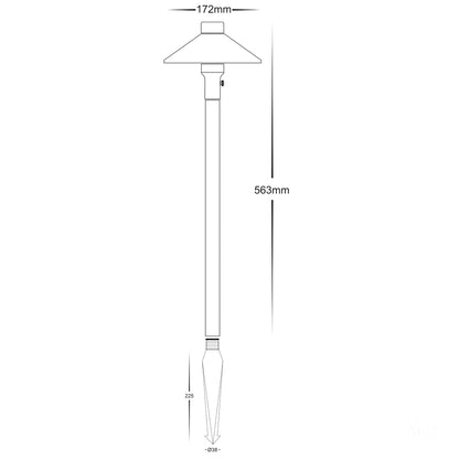 HV1454T - Antic Antique Brass 3.2w LED Garden Spike Lights
