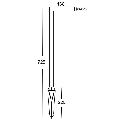 HV1459T-BLK- Nedia Square 7w Tri Colour Aluminium Black Garden Spike Light