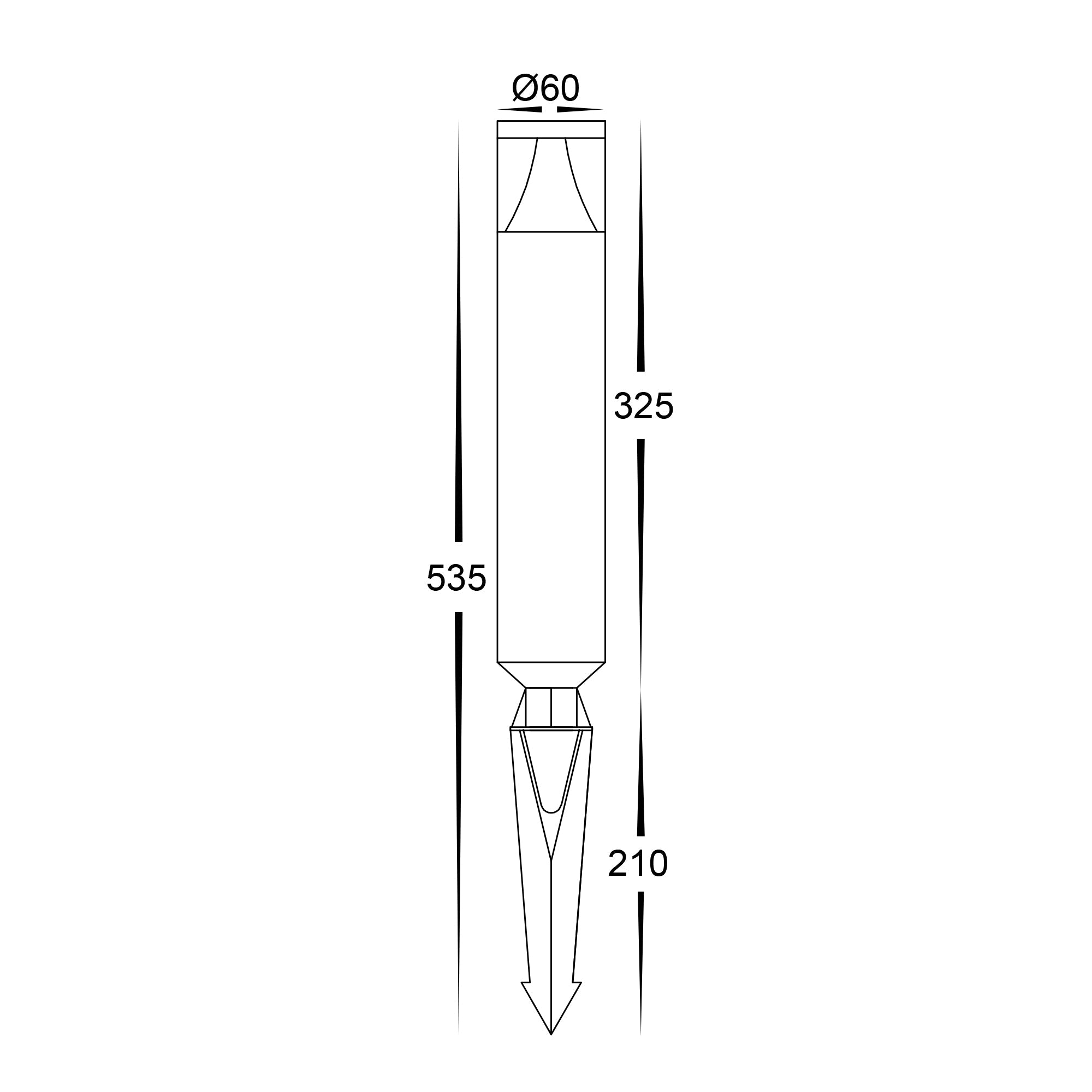 HV1488T-BLK - Divad Aluminium Black LED Garden Spike Light