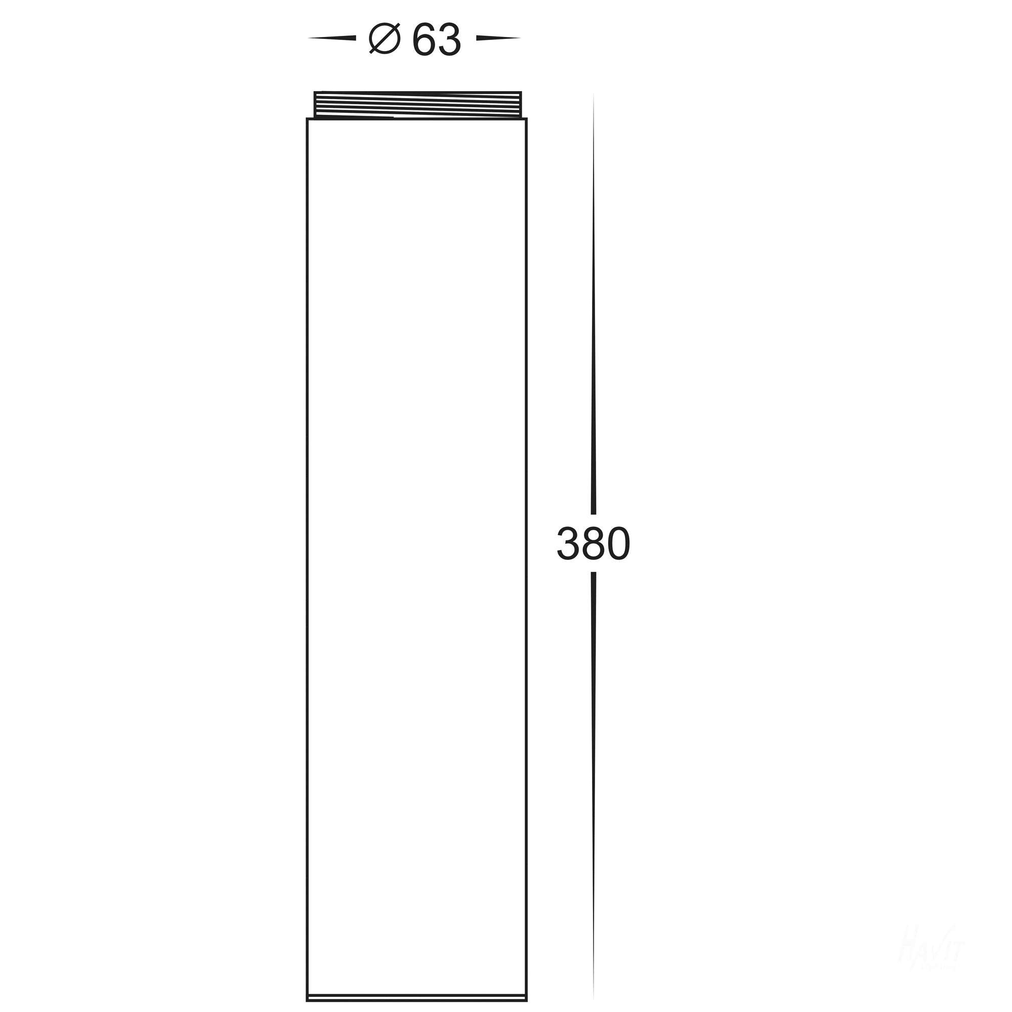 HV1603-WHT - White Bollard Extension to suit HV1601T-WHT & HV1602T-WHT