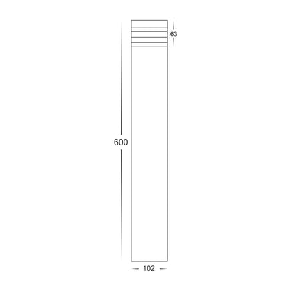 HV1616T-SS316 -Maxi 600 316 Stainless Steel Louvred LED Bollard Light