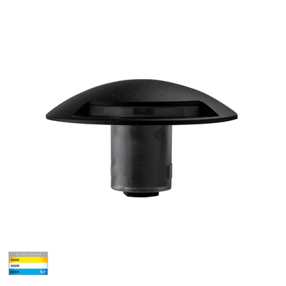 HV2872T-BLK-12V - Dome Black Aluminium Two Way LED Deck Lights