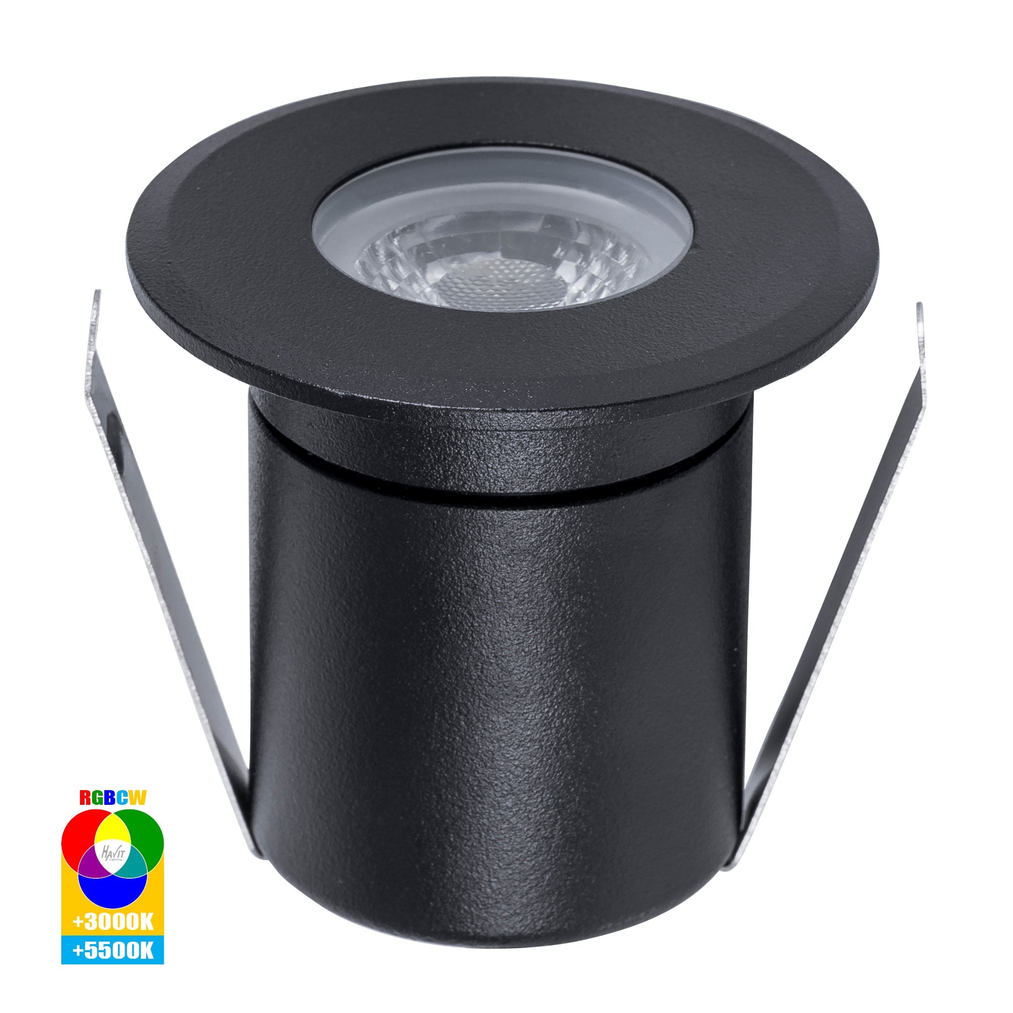 HV2882RGBCW-BLK - Elite RGBCW Black Aluminium LED Deck or Inground lights