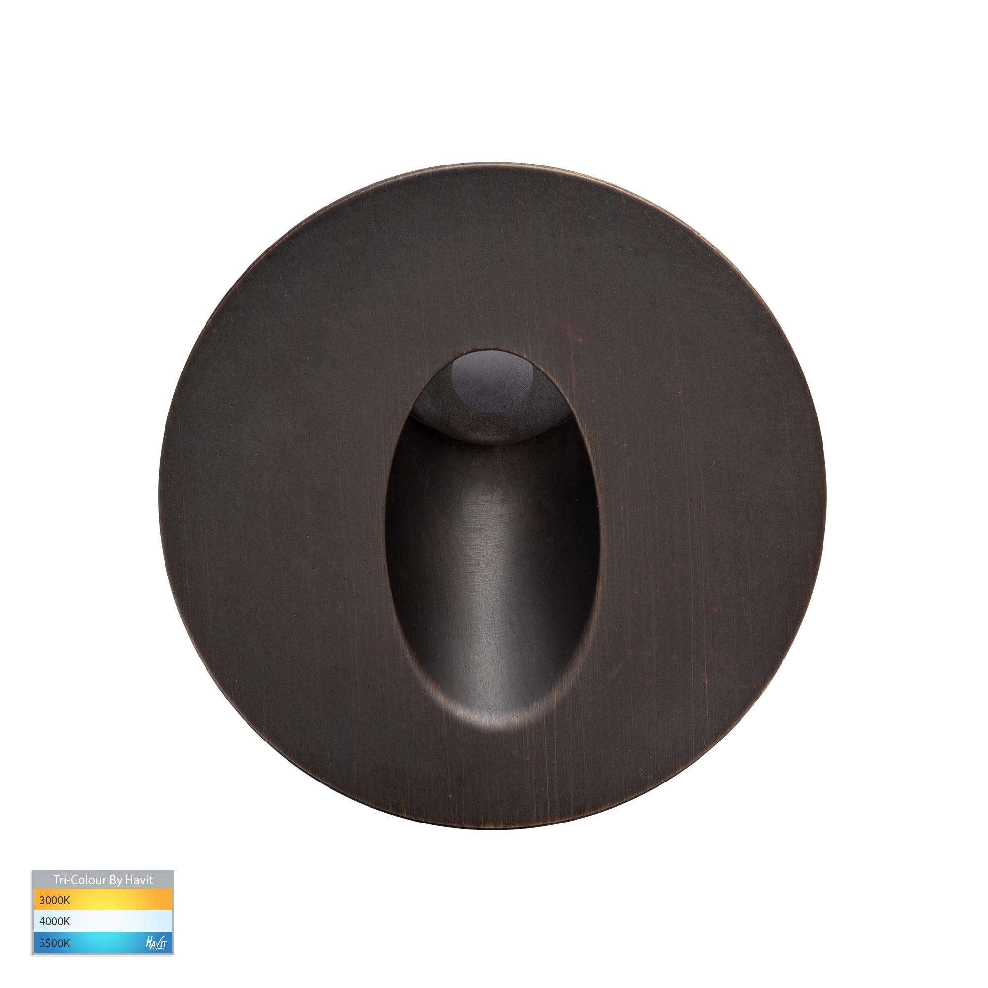Recess Cosmo HV3206T-AB-12V - Mini Reces Antique Brass Round TRI Colour Recessed LE ...